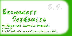 bernadett iczkovits business card